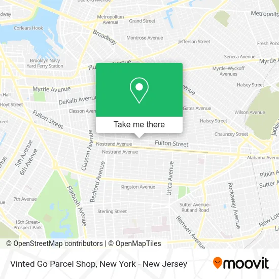 Vinted Go Parcel Shop map