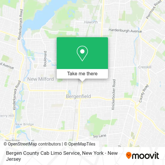 Bergen County Cab Limo Service map