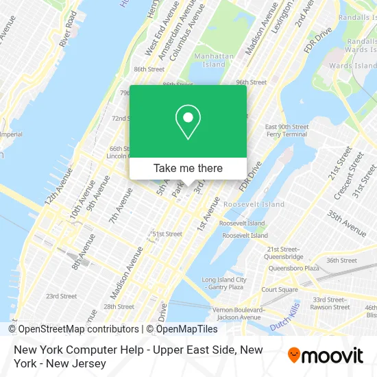 New York Computer Help - Upper East Side map