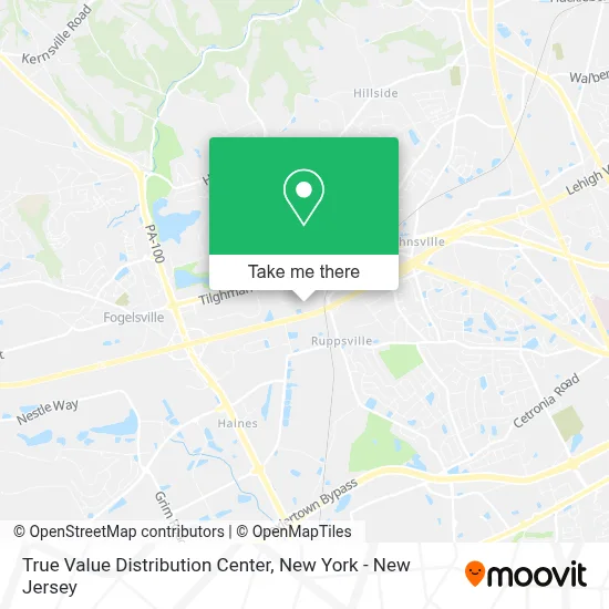 True Value Distribution Center map