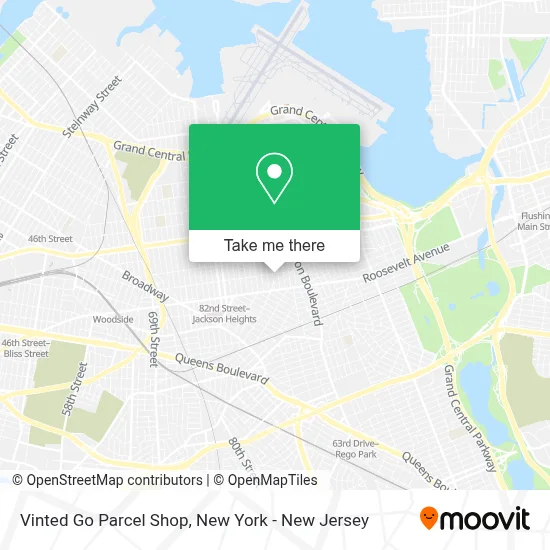 Vinted Go Parcel Shop map