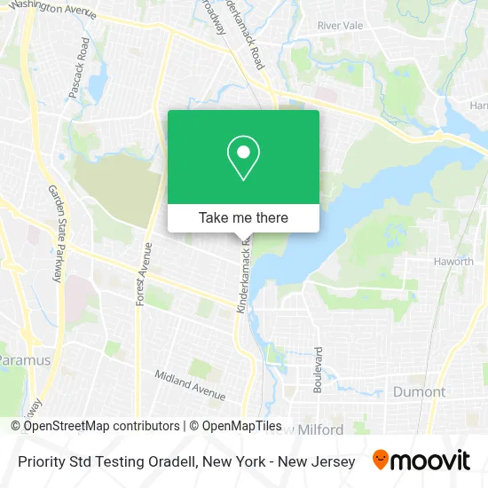 Priority Std Testing Oradell map