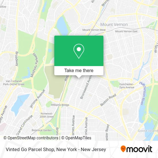 Vinted Go Parcel Shop map