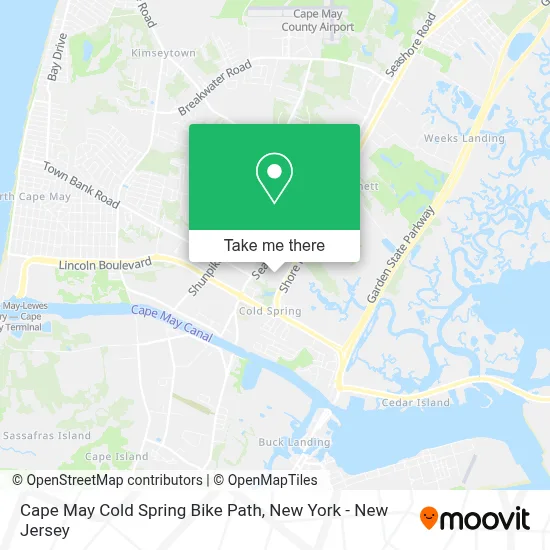 Cape May Cold Spring Bike Path map