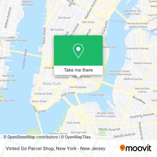 Vinted Go Parcel Shop map