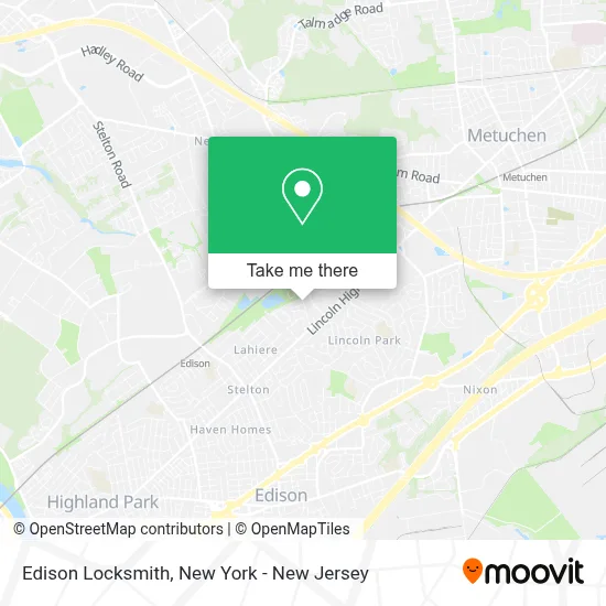 Edison Locksmith map