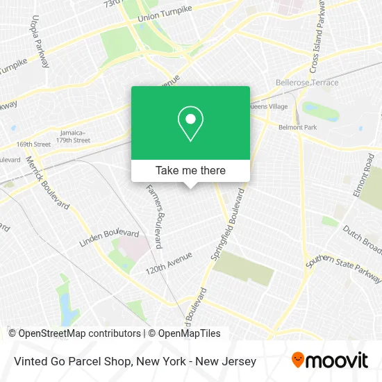 Vinted Go Parcel Shop map