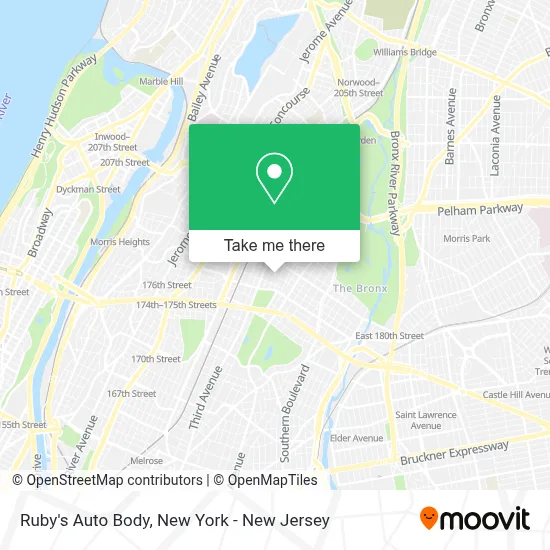 Ruby's Auto Body map