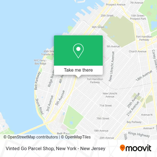Vinted Go Parcel Shop map