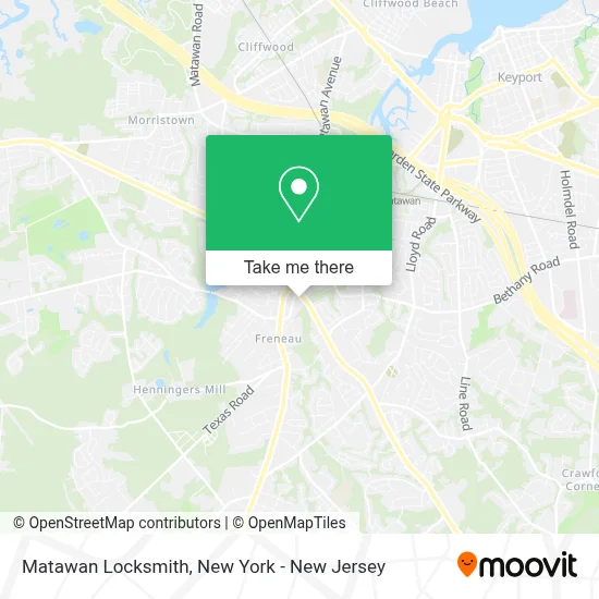 Matawan Locksmith map