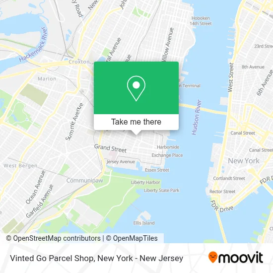 Vinted Go Parcel Shop map