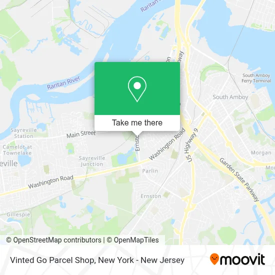 Vinted Go Parcel Shop map