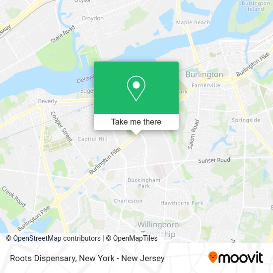 Roots Dispensary map