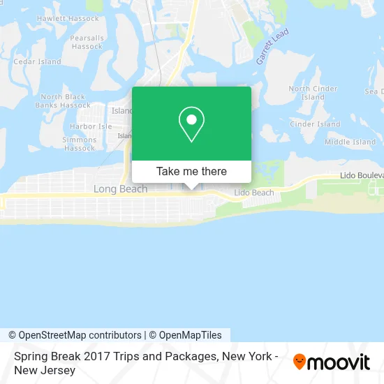 Spring Break 2017 Trips and Packages map