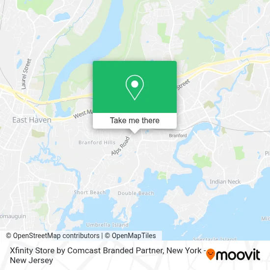 Xfinity Store by Comcast Branded Partner map