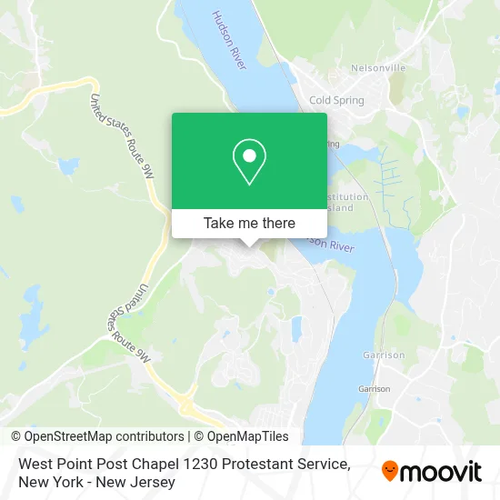 West Point Post Chapel 1230 Protestant Service map