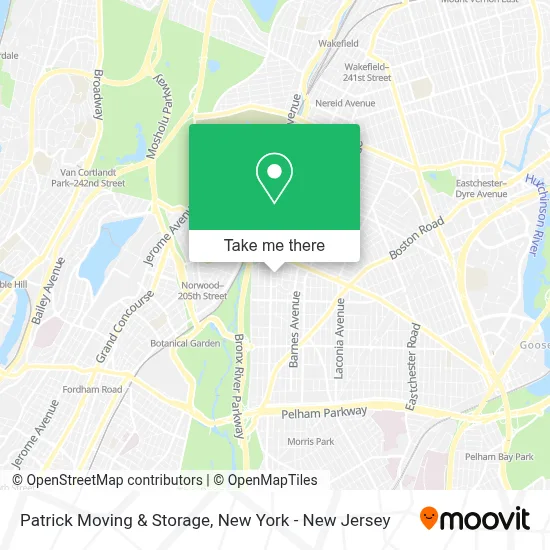 Patrick Moving & Storage map