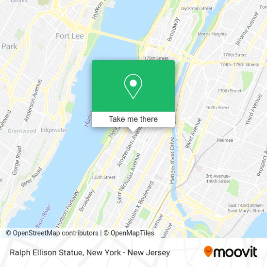 Ralph Ellison Statue map