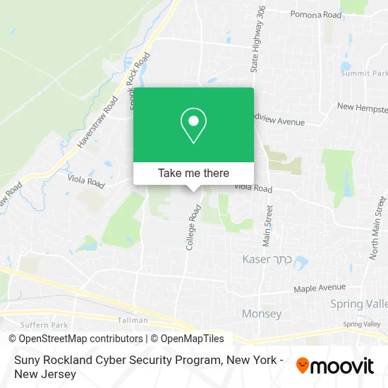 Suny Rockland Cyber Security Program map
