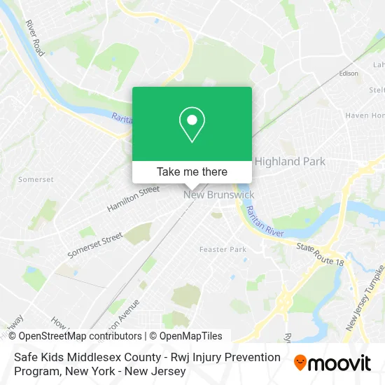 Safe Kids Middlesex County - Rwj Injury Prevention Program map