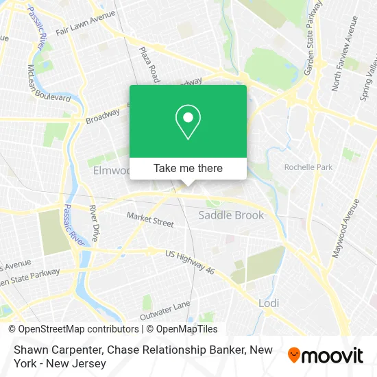 Shawn Carpenter, Chase Relationship Banker map