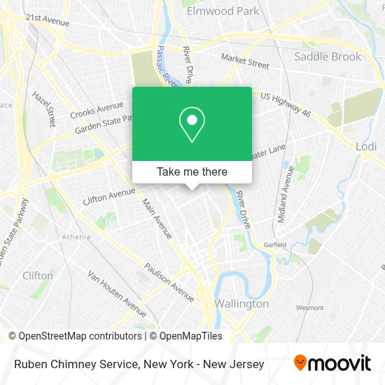 Ruben Chimney Service map