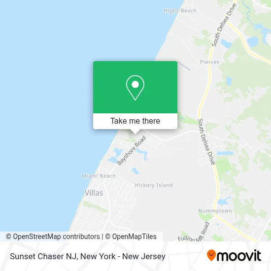 Sunset Chaser NJ map