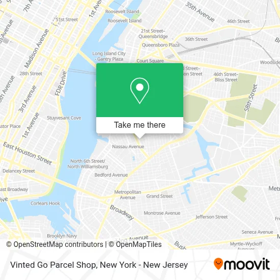 Vinted Go Parcel Shop map