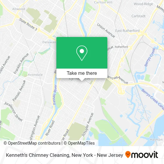 Kenneth's Chimney Cleaning map