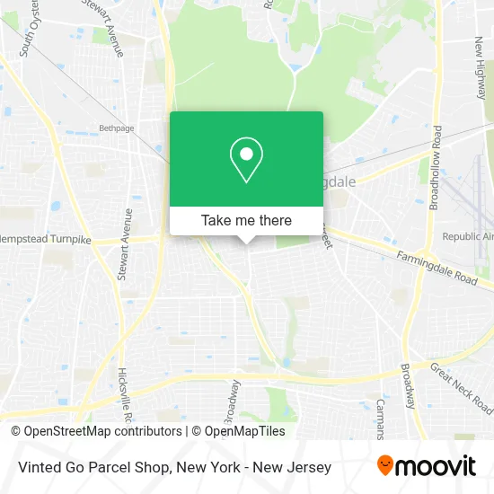 Vinted Go Parcel Shop map