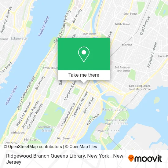 Ridgewood Branch Queens Library map