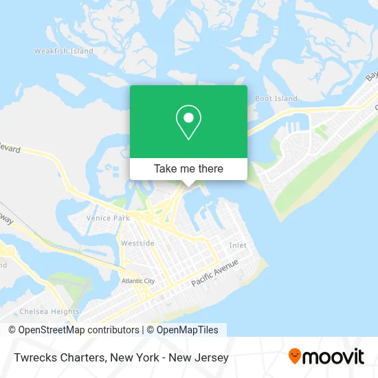 Twrecks Charters map
