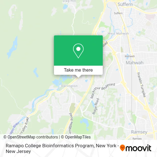 Ramapo College Bioinformatics Program map