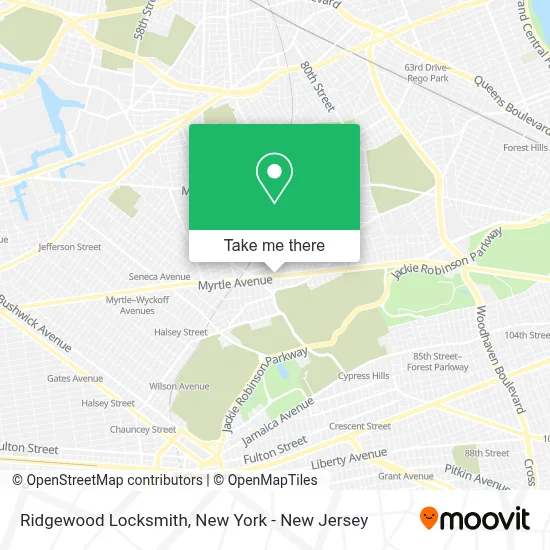 Ridgewood Locksmith map