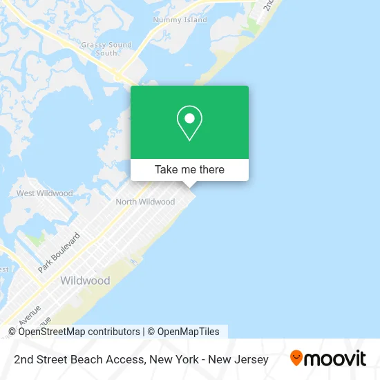 2nd Street Beach Access map