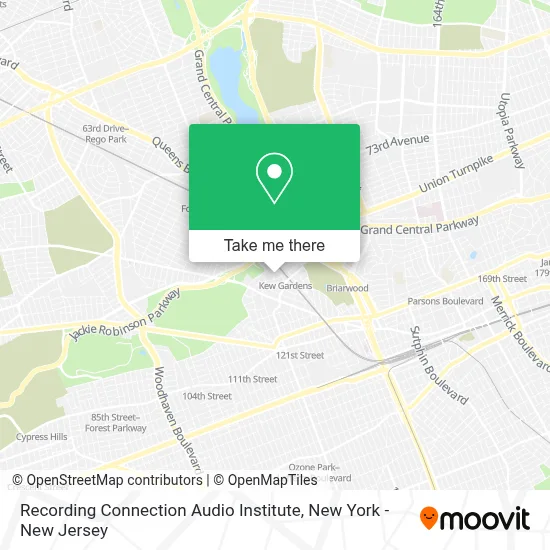 Recording Connection Audio Institute map