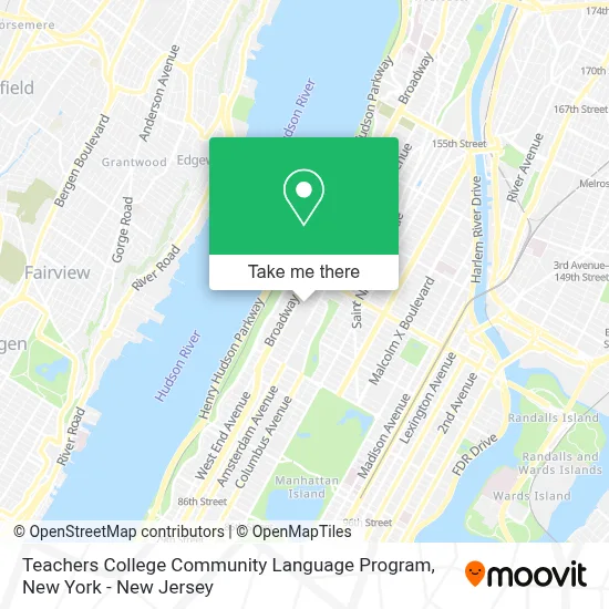 Teachers College Community Language Program map