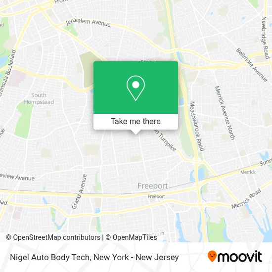 Nigel Auto Body Tech map