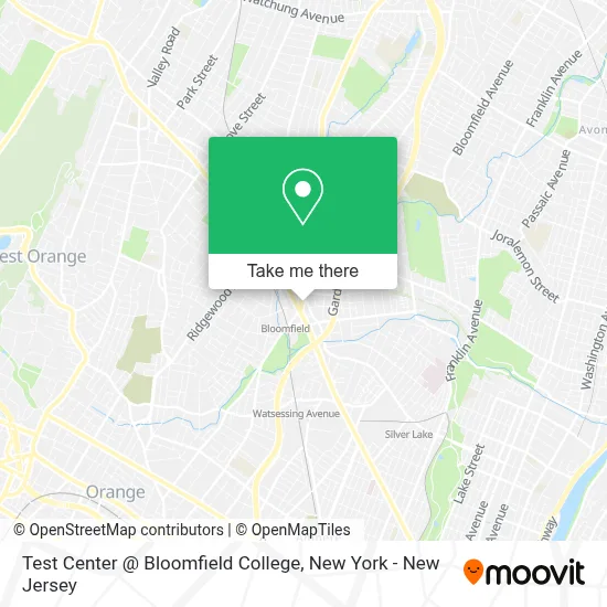 Test Center @ Bloomfield College map