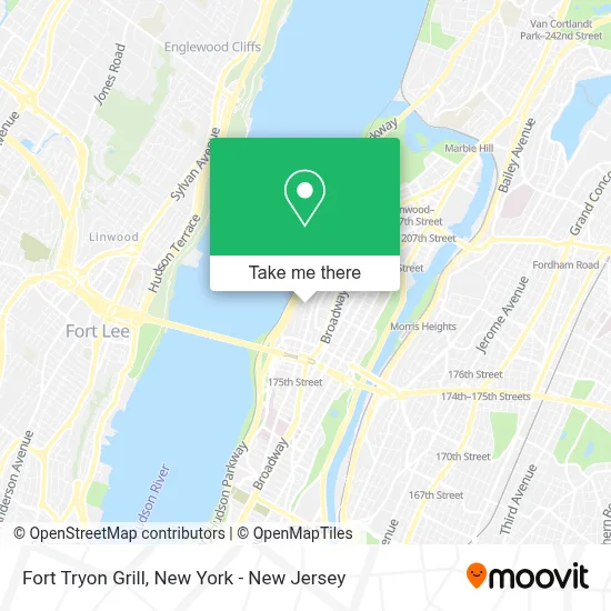 Fort Tryon Grill map