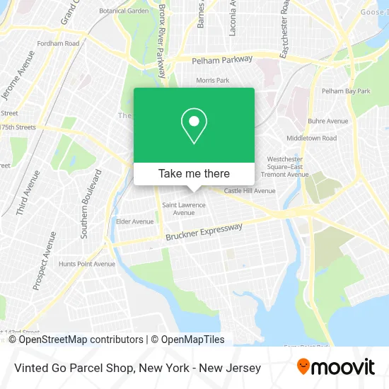 Vinted Go Parcel Shop map