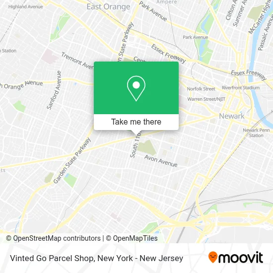 Vinted Go Parcel Shop map