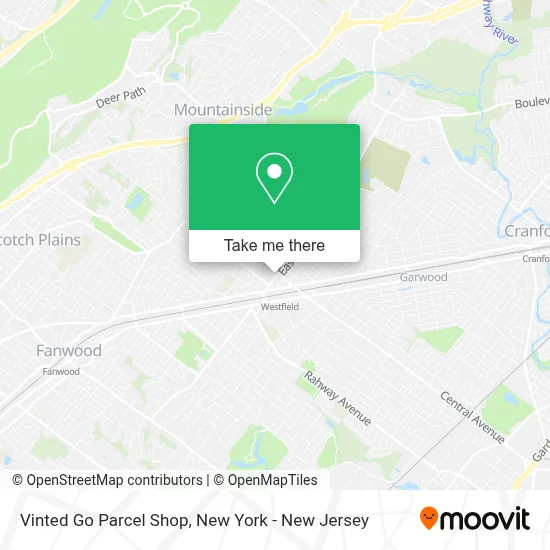 Vinted Go Parcel Shop map