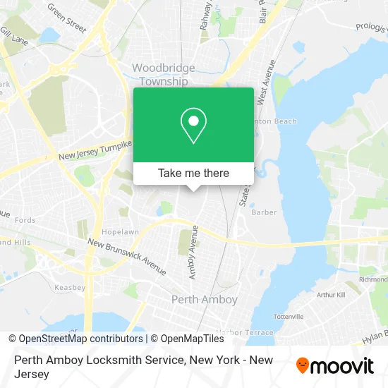 Perth Amboy Locksmith Service map