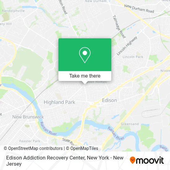 Edison Addiction Recovery Center map