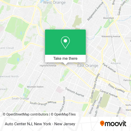 Auto Center NJ map