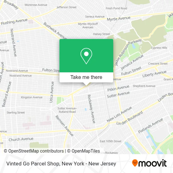 Vinted Go Parcel Shop map