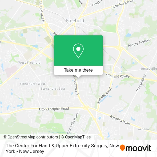 The Center For Hand & Upper Extremity Surgery map