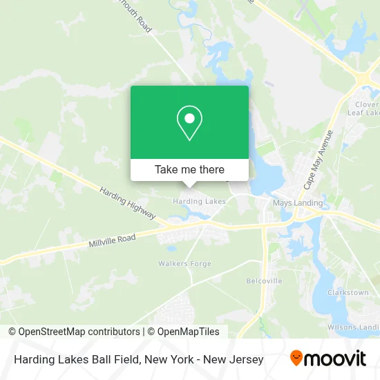 Harding Lakes Ball Field map