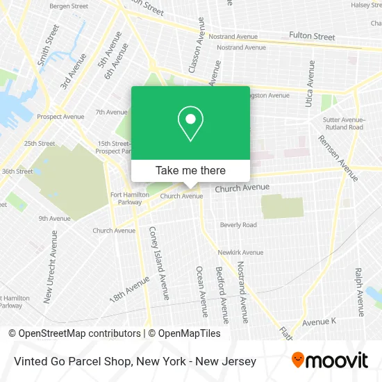 Vinted Go Parcel Shop map